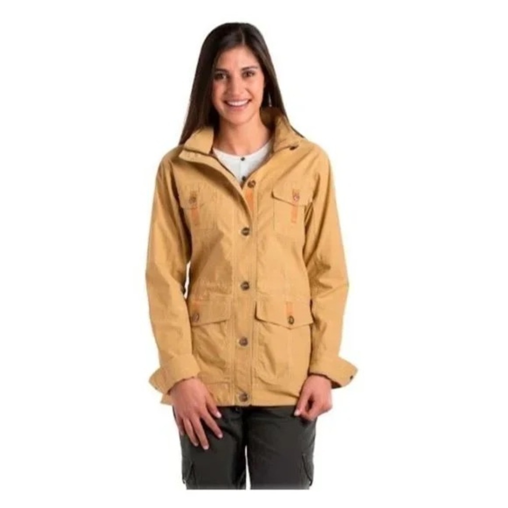 KUHL | Women's Rekon Hiking Utility Jacket Tan/Mustard Size XS Urban Hidden Hood